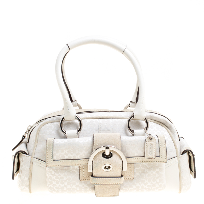 white coach signature purse