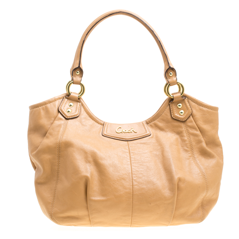 Pre Owned Coach Tan Leather Tote