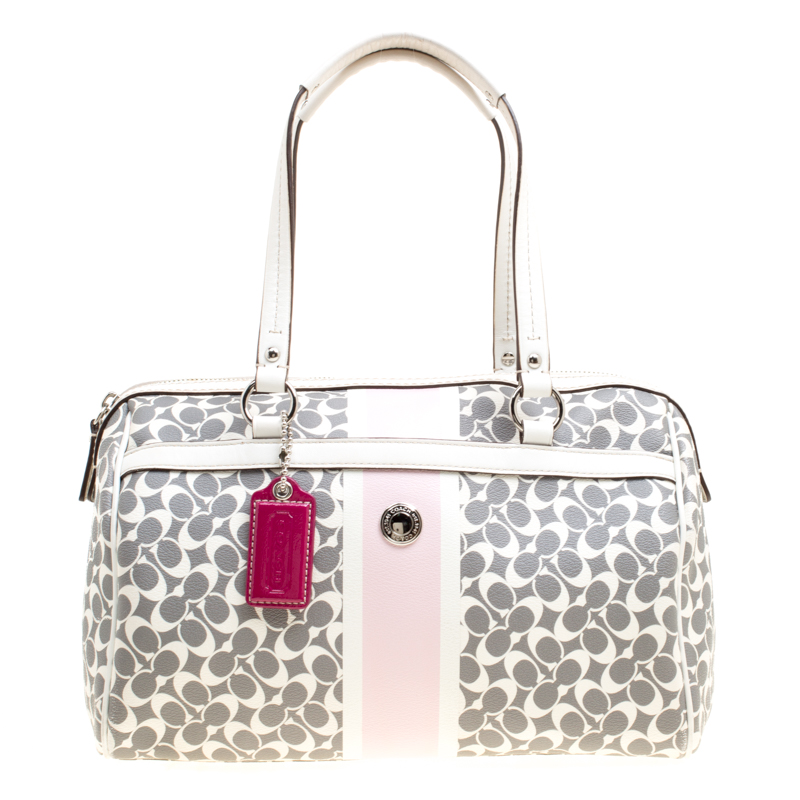 Coach Multicolor Signature Coated Canvas Satchel