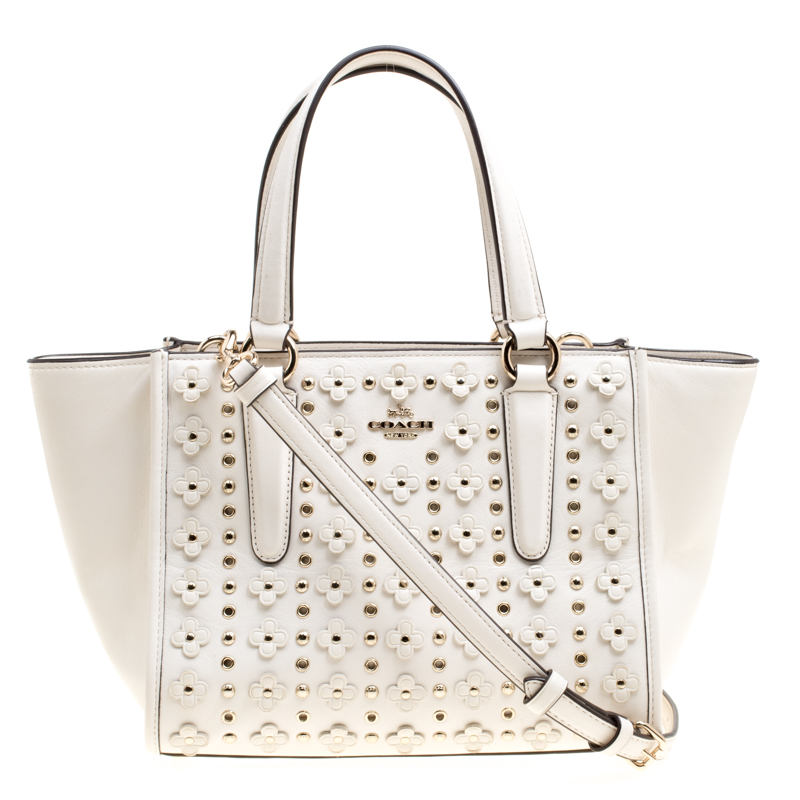 coach off white leather handbag