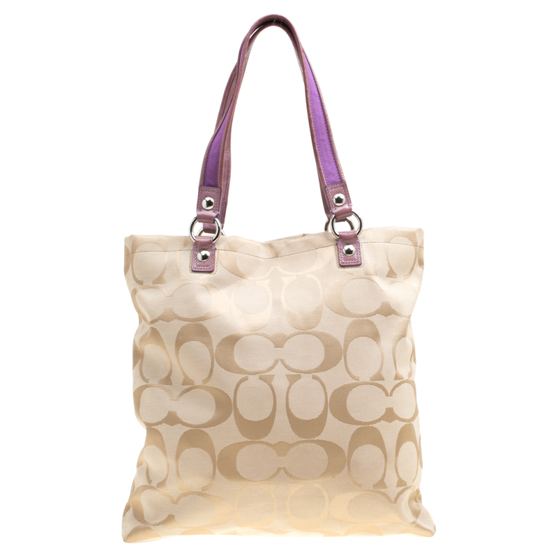 coach beige tote