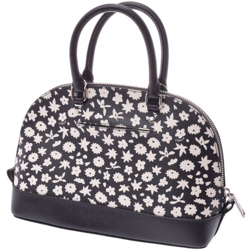 

Coach Black/White Floral Print PVC and Leather Sierra Satchel Bag