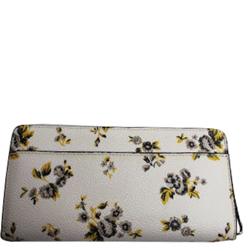 

Coach White Prairie Printed PVC Accordion Zip Wallet