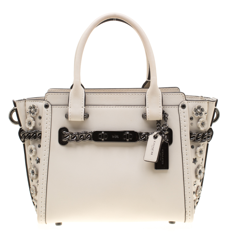 coach white flower purse