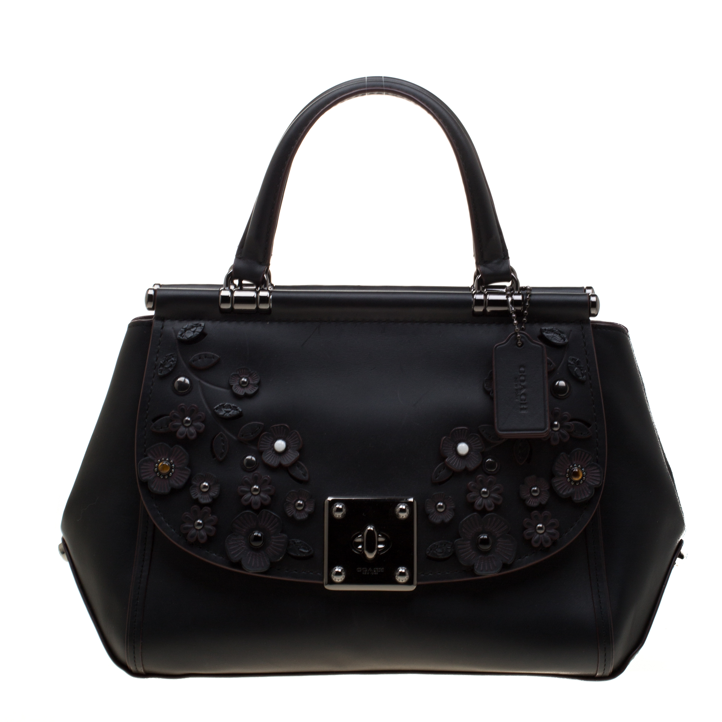 Coach Black Willow Floral Leather Drifter Satchel Coach | TLC