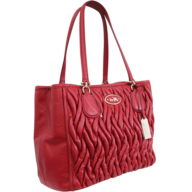 

Coach Red Leather Tote Bag