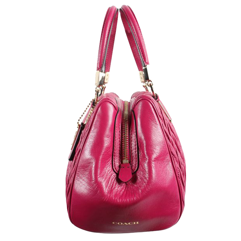 

Coach Pink Plum Leather Top Handle Bag