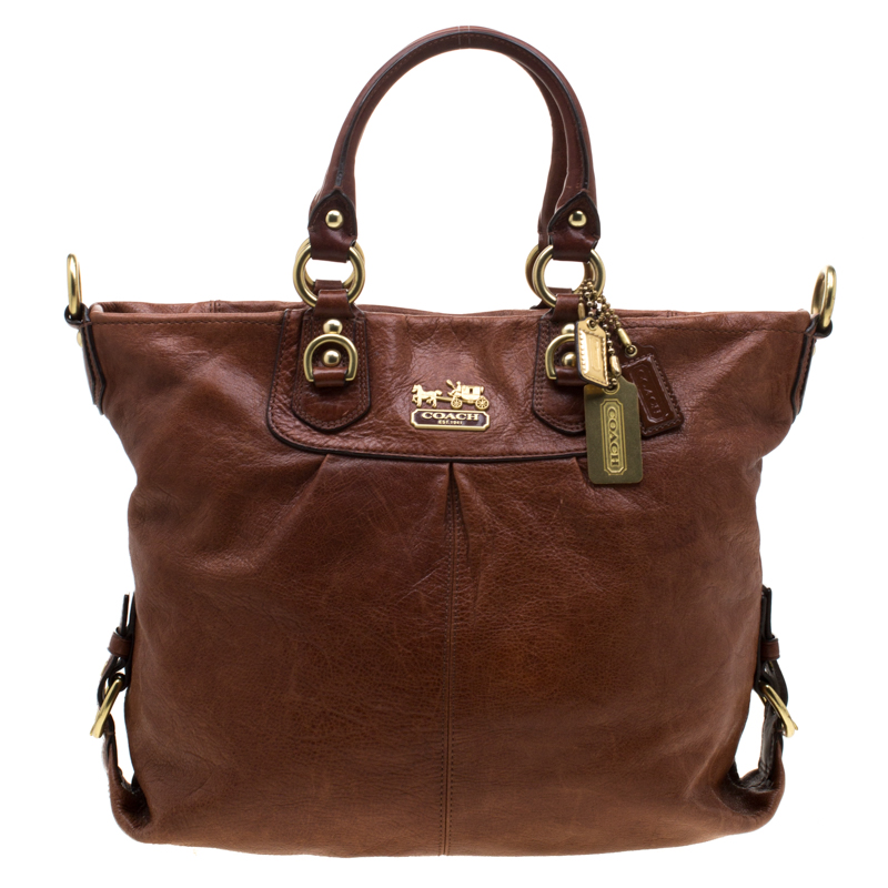 Pre Owned Coach Brown Leather Julliane Tote 