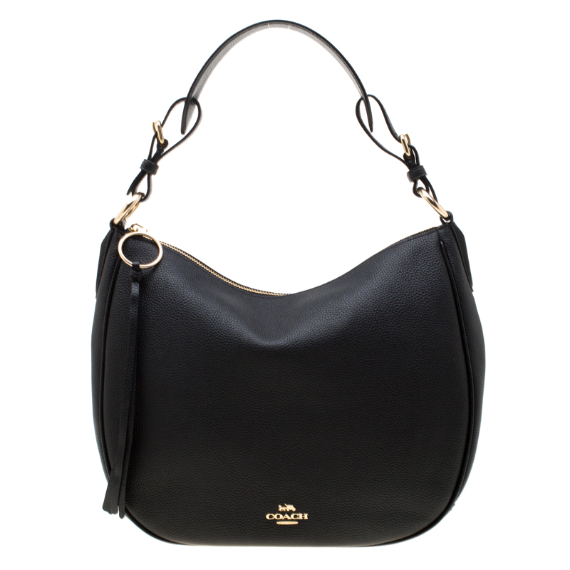 Pre Owned Coach Black Leather Sutton Hobo