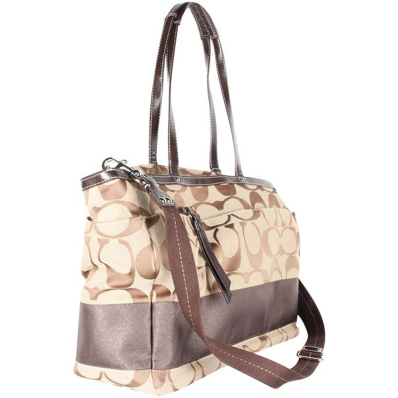 

Coach Brown Signature Canvas Satchel Bag