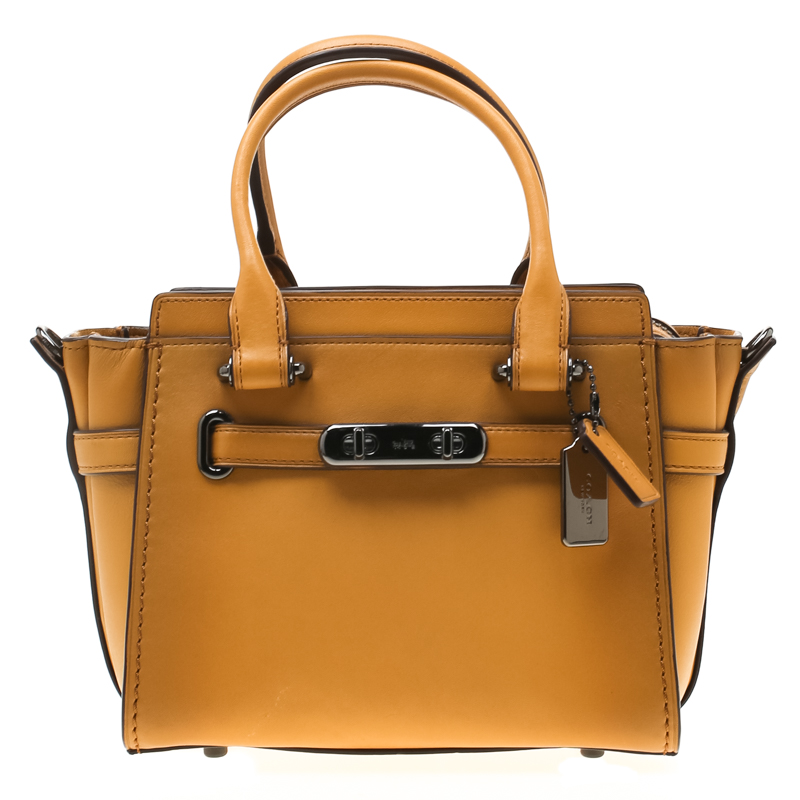Coach Mustard Leather Swagger 20 Tote