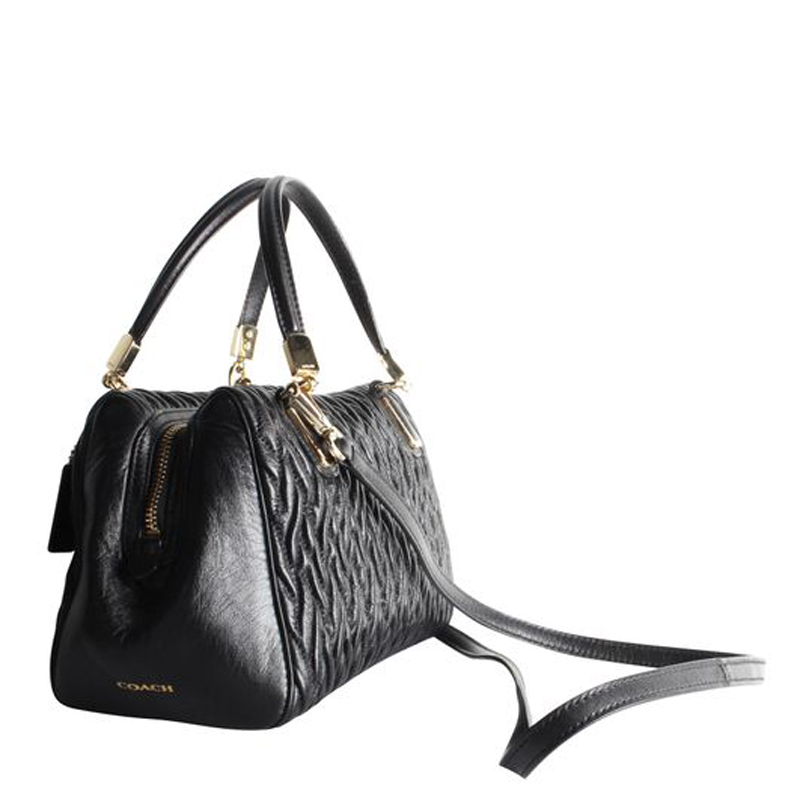 

Coach Black Leather Plum  Bag