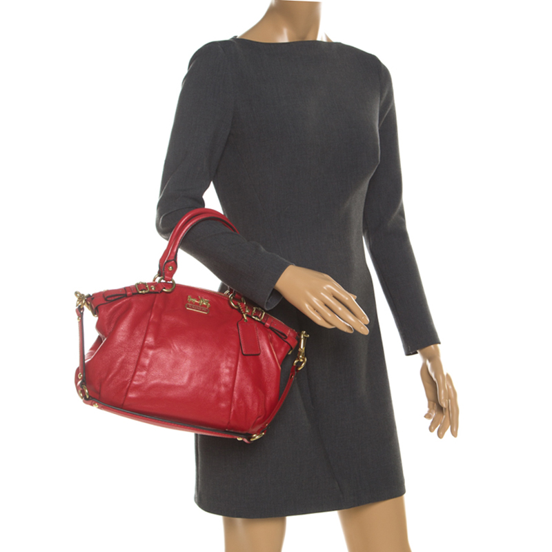 

Coach Red Leather Satchel Bag