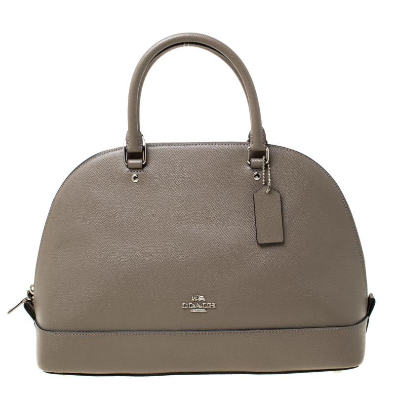 Pre Owned Coach Grey Leather Sierra Top Handle Bag