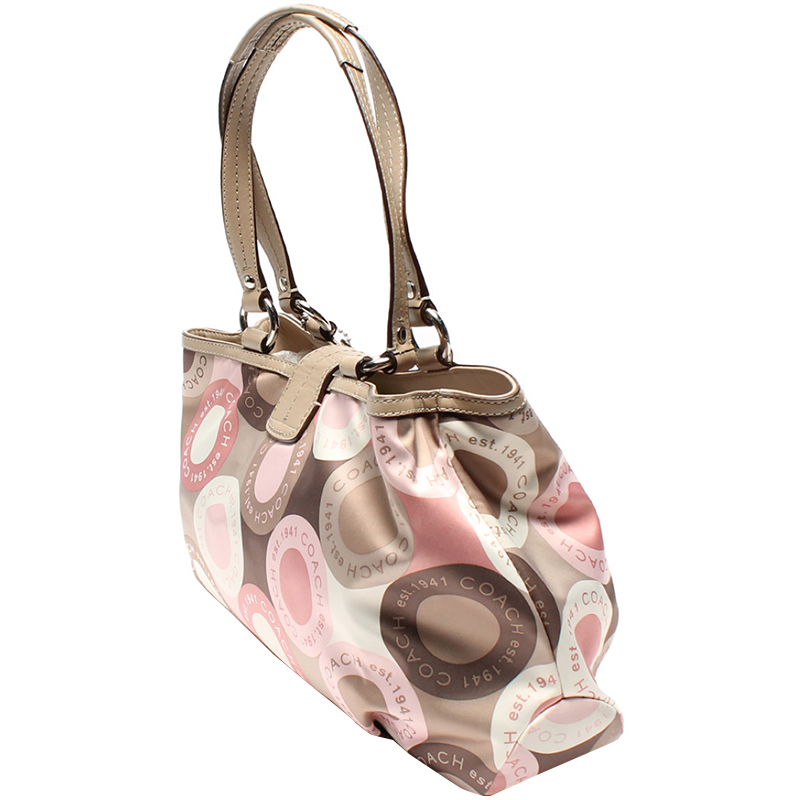 

Coach Pink Signature Canvas Leather Everyday Bag