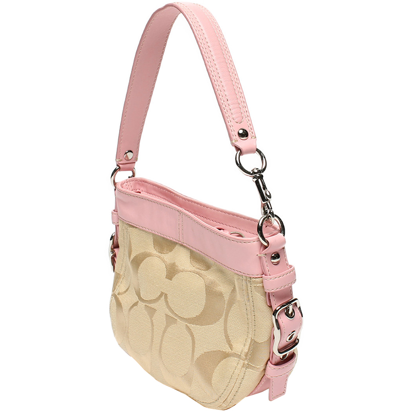 

Coach Pink Signature Canvas Shoulder Bag