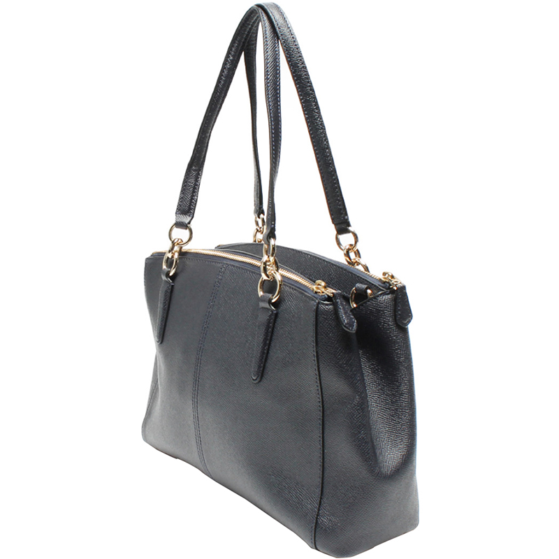 

Coach Black Leather Christie Carryall Satchel Bag