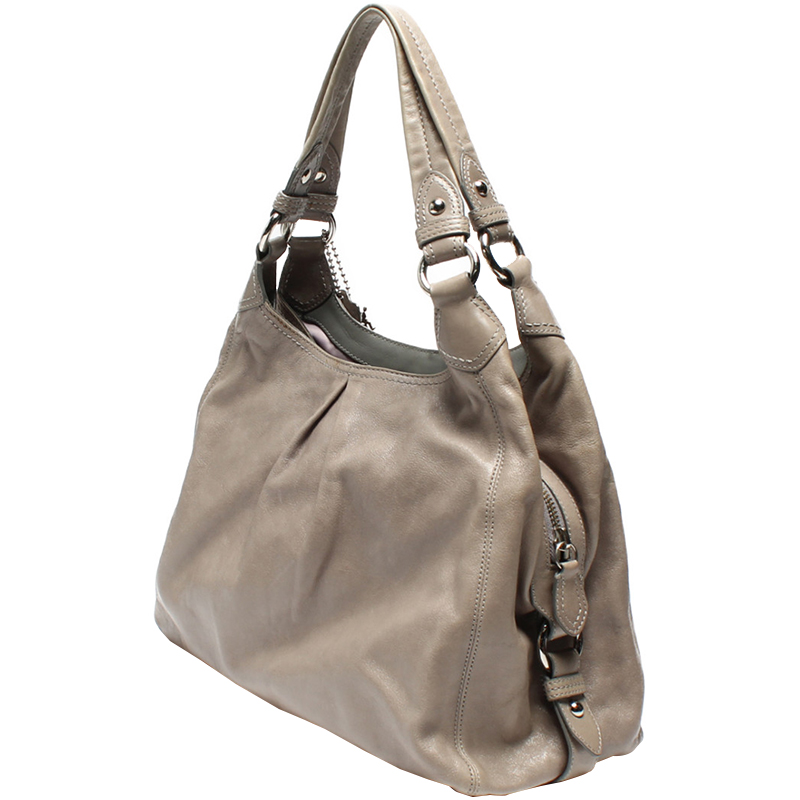

Coach Gray Leather Maggie Shoulder Bag, Grey