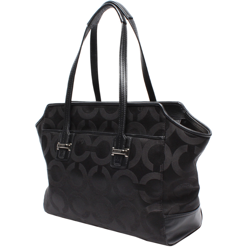 

Coach Black Signature Canvas Carryall Tote Bag