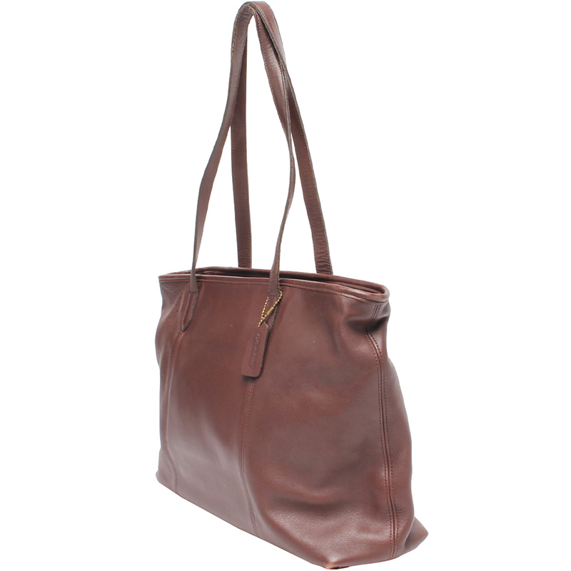 

Coach Dark Purple Leather Tote Bag, Brown