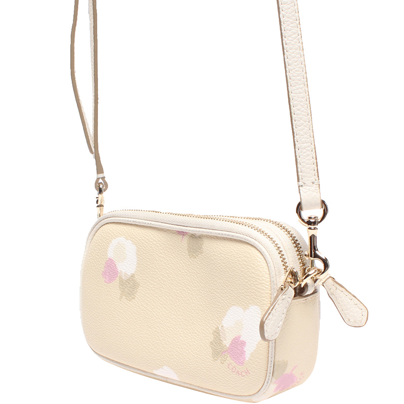 

Coach Light Pink Leather Crossbody Bag, Beige