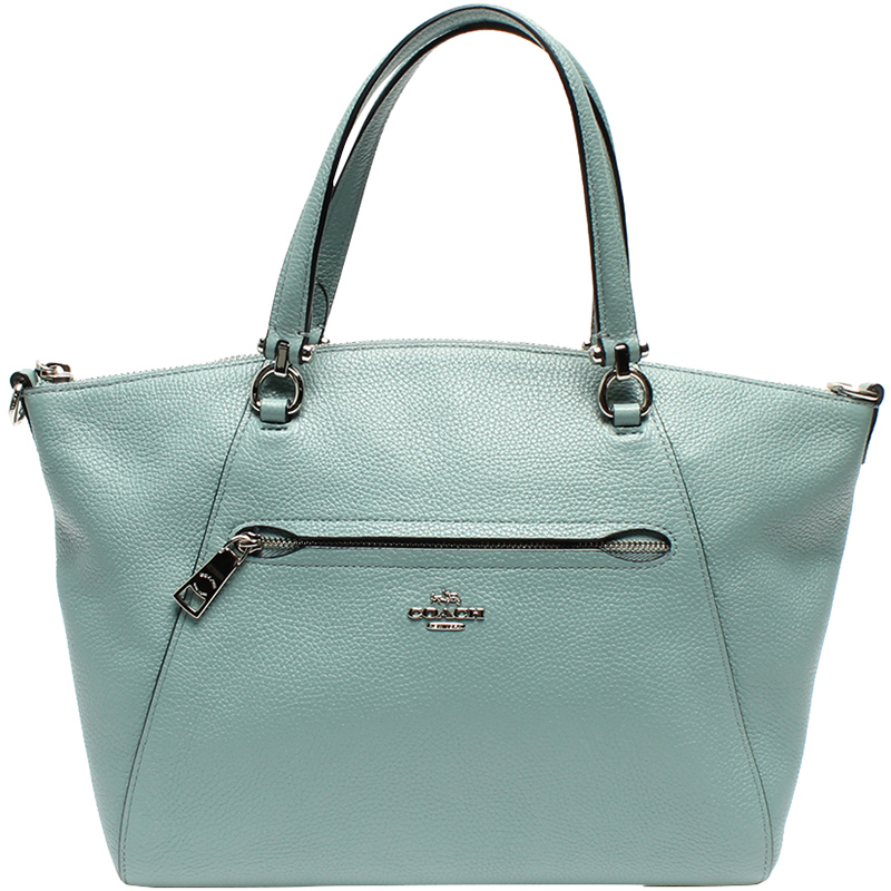 Pre Owned حقيبة كوتش براري جلد أزرق محبب