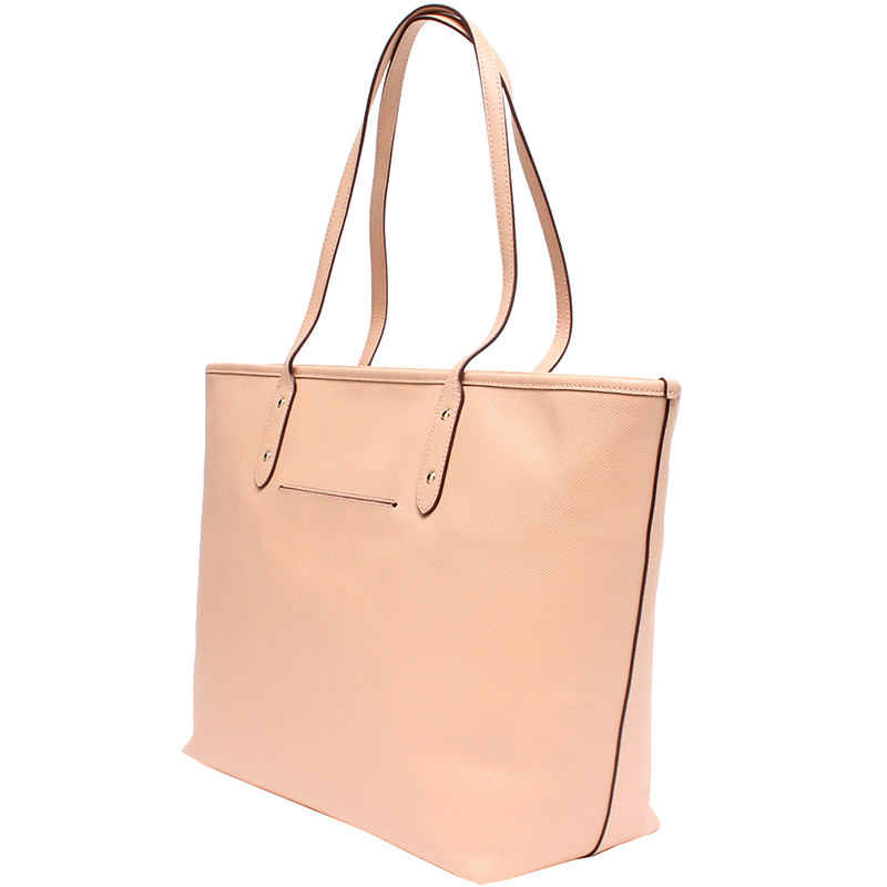 

Coach Light Pink Crossgrain Leather City Zip Tote