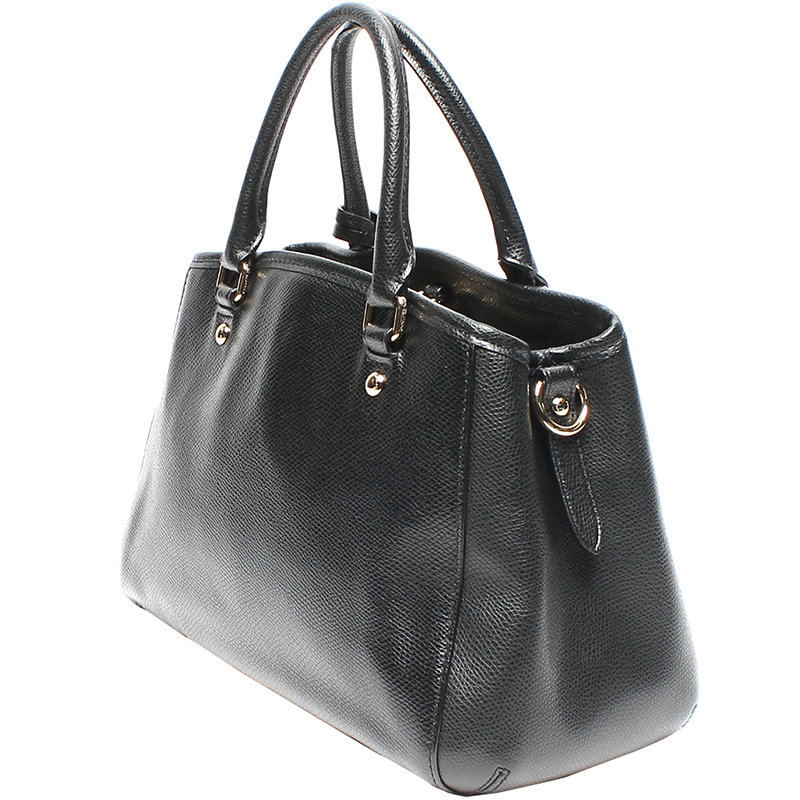 

Coach Black Leather Carryall Satchel Bag