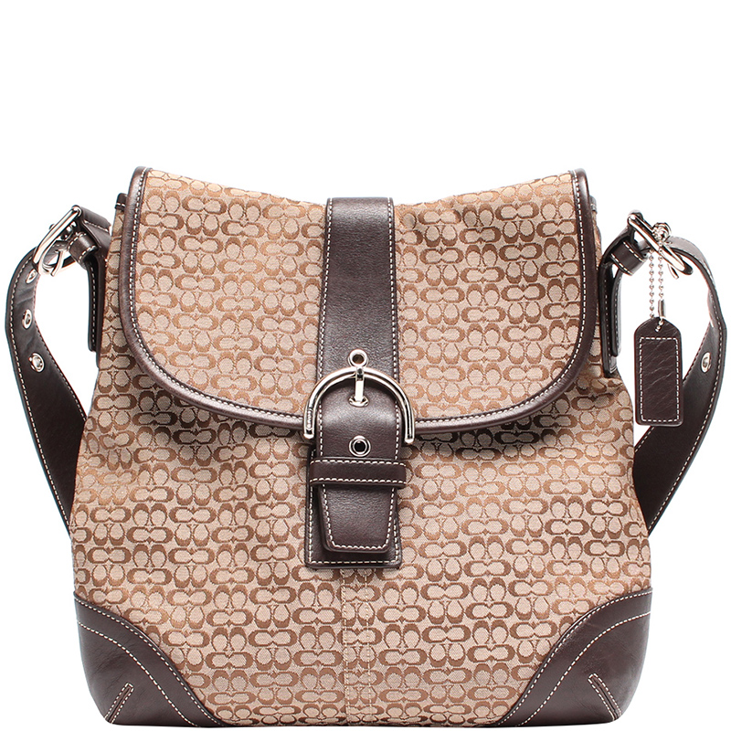 Coach Brown Signature Canvas And Leather Soho Shoulder Bag