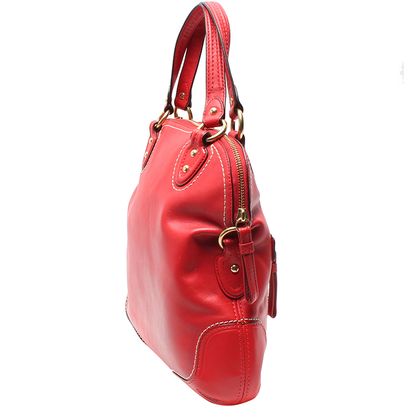 

Coach Red Leather Double Handle Bag