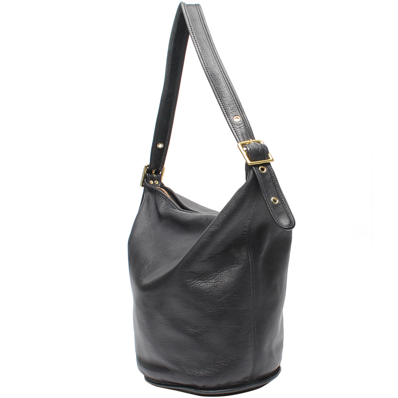 

Coach Black Leather Bucket Hobo Bag
