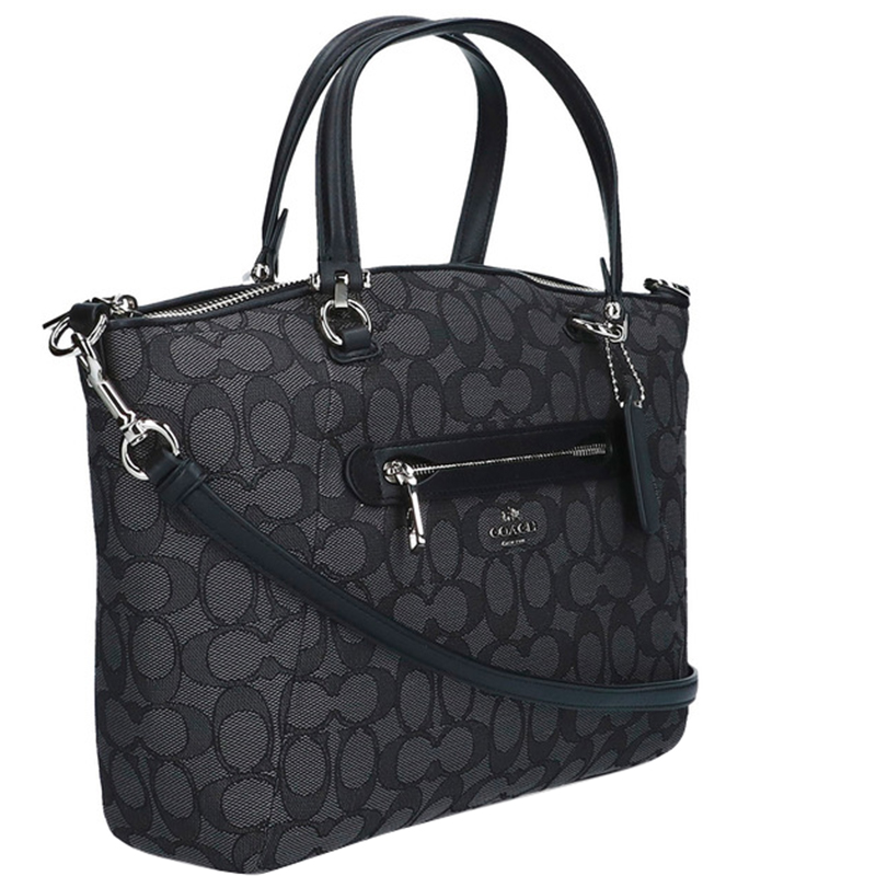 

Coach Black/Gray Canvas Leather Tote Bag, Grey