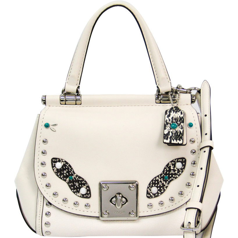 coach white purse with chain