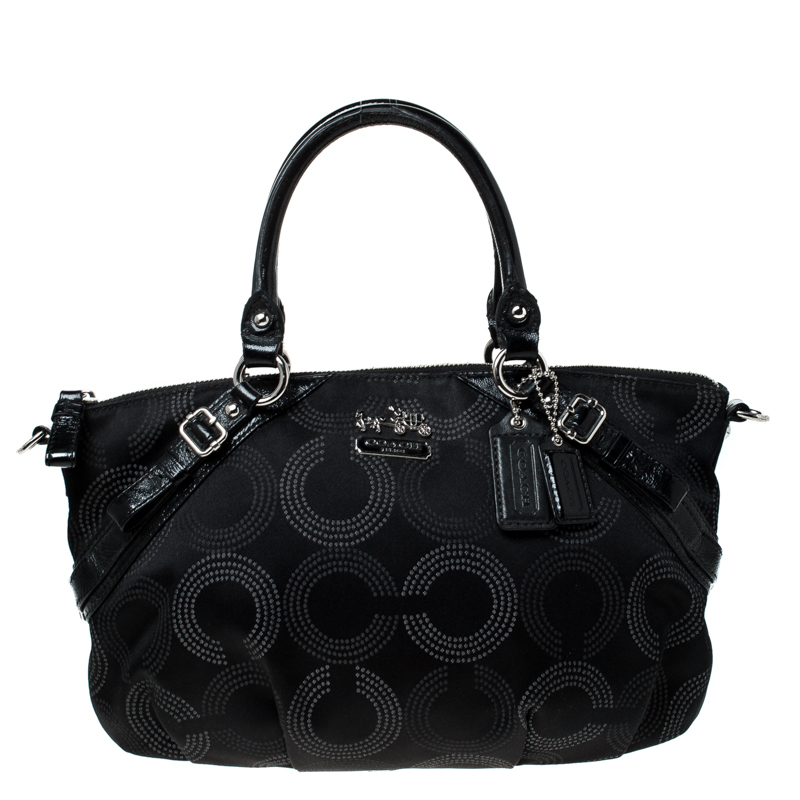 Pre Owned حقيبة كوتش أوب أرت قماش وجلد سوداء