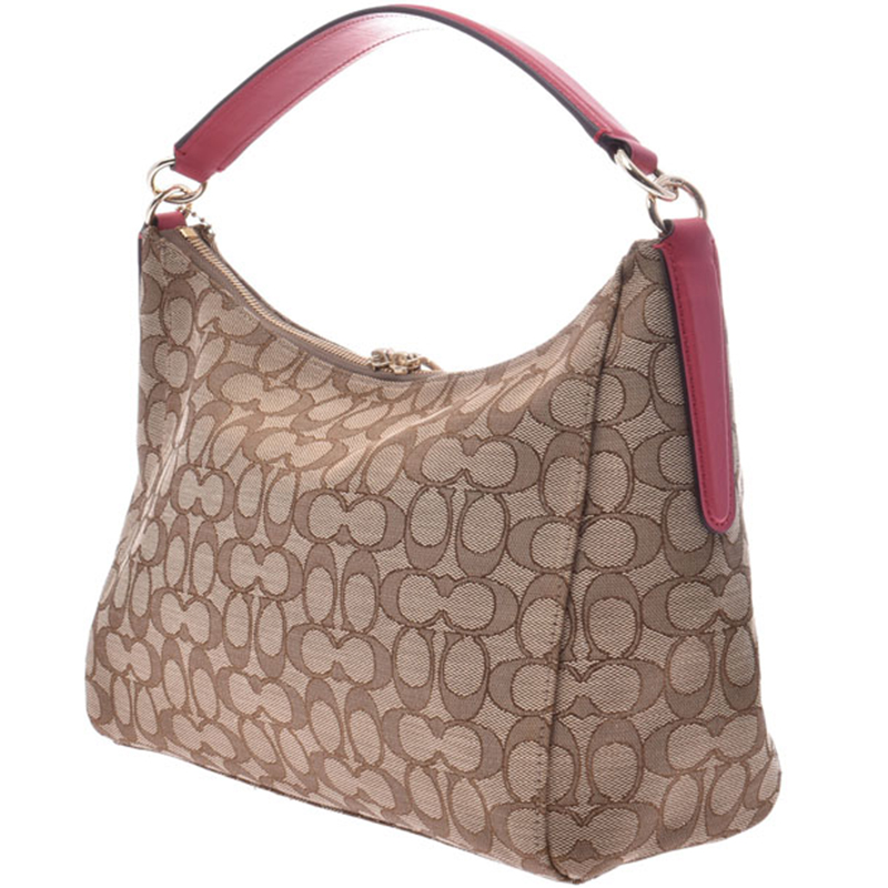 

Coach Pink Signature Canvas Shoulder Bag