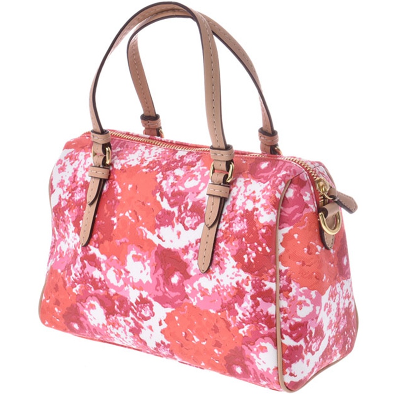 

Coach White/Red PVC Peyton Flower Print Bag