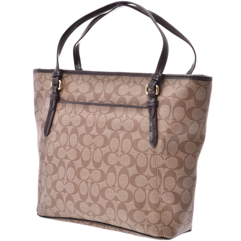 

Coach Beige PVC Signature Canvas Peyton Tote Bag