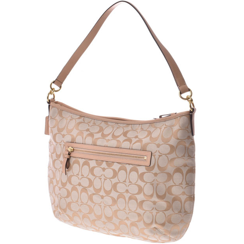 

Coach Beige/Blue Signature Canvas Shoulder Bag