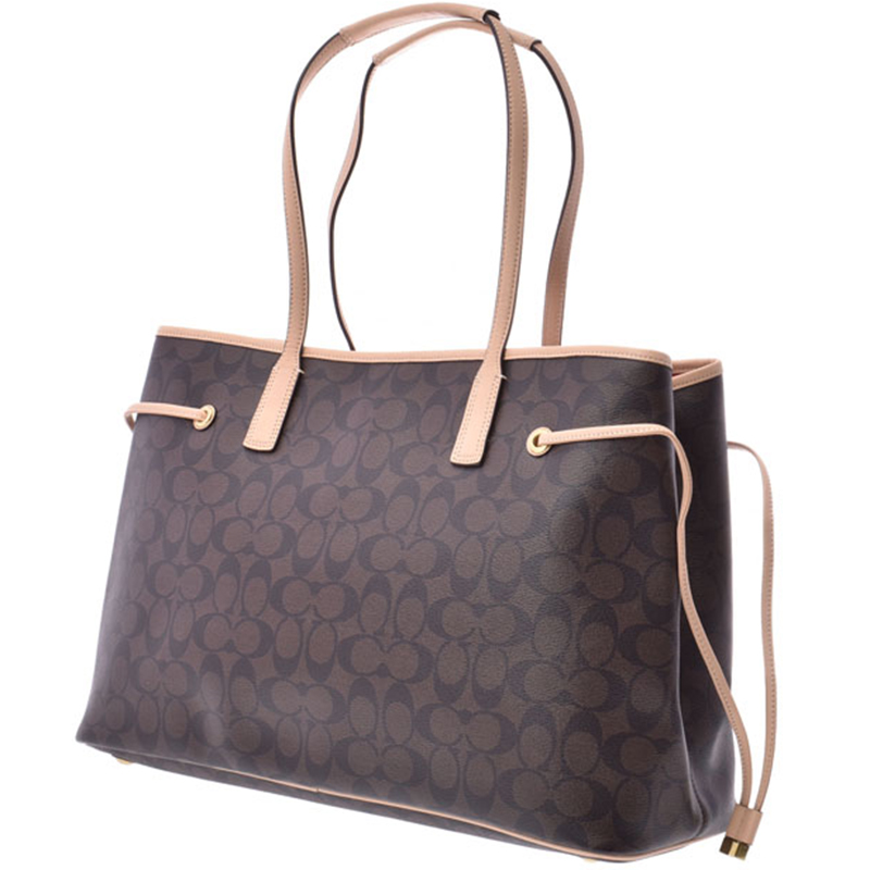 

Coach Dark Brown PVC Signature Canvas Stripe Bag