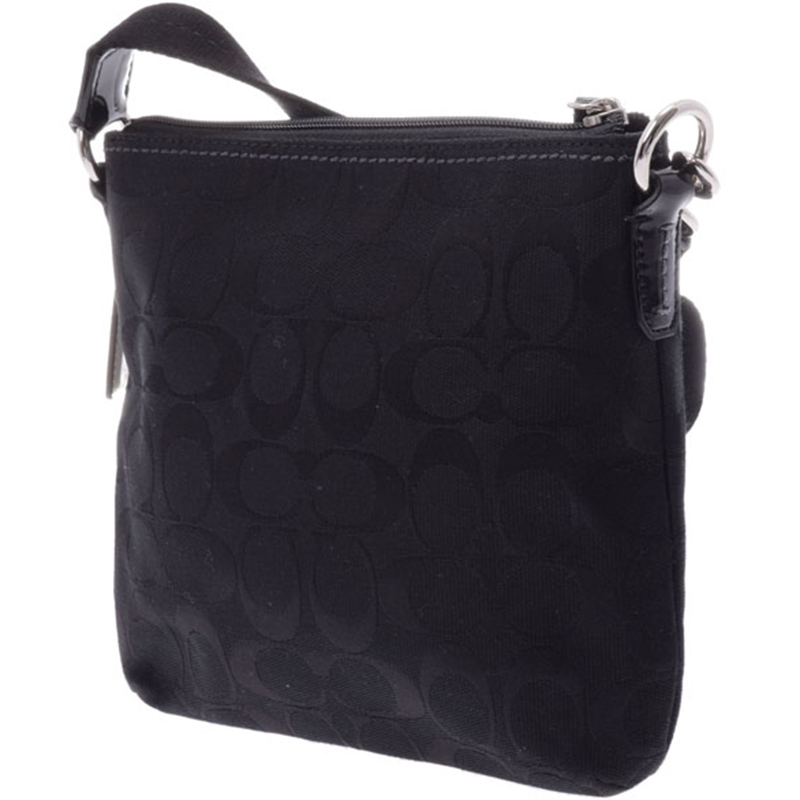 

Coach Black Signature Canvas Turn Lock Shoulder Bag