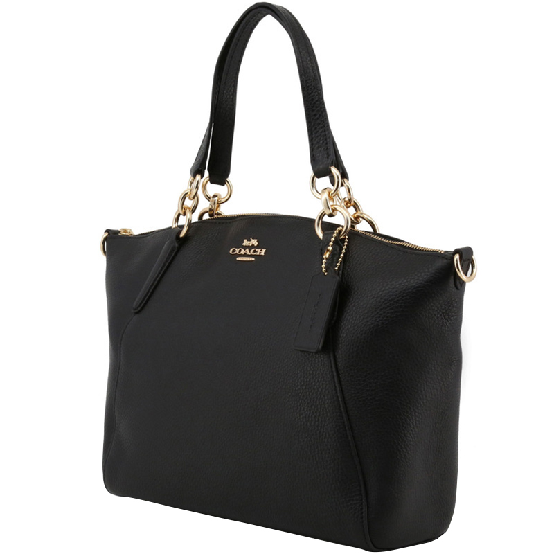 

Coach Black Pebble Leather Small Kelsey Satchel Bag