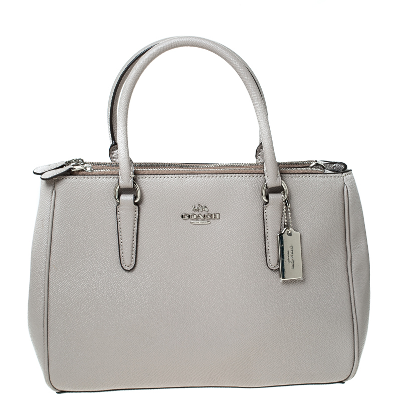 Coach Grey Leather Surrey Carryall Tote Coach | The Luxury Closet