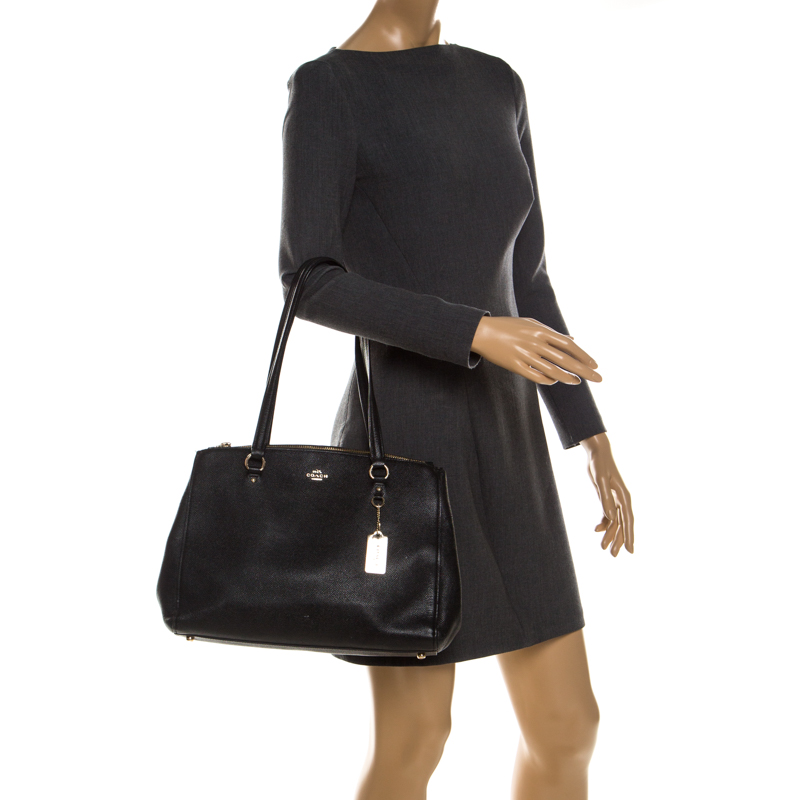

Coach Black Leather Christie Carryall Satchel
