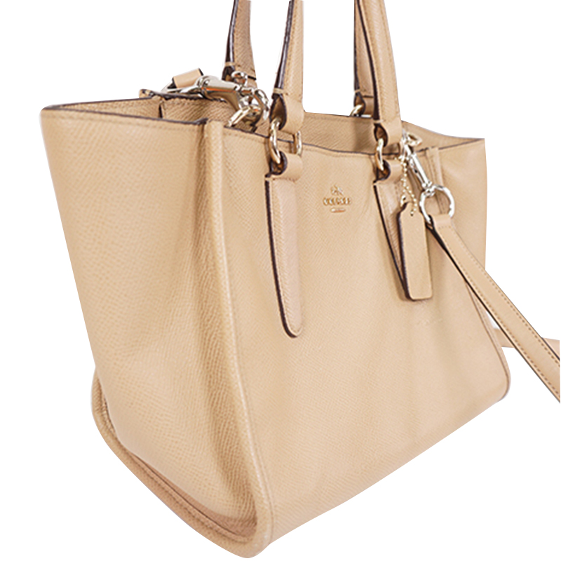 

Coach Beige Crossgrain Leather Crosby Carryall Bag