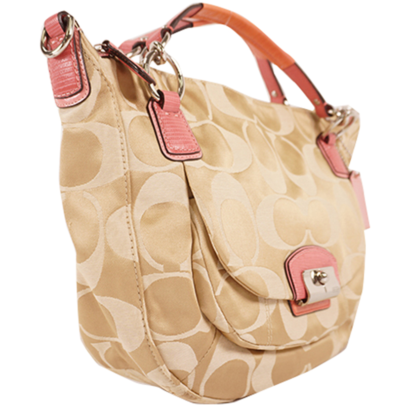 

Coach Beige Signature Canvas Satchel