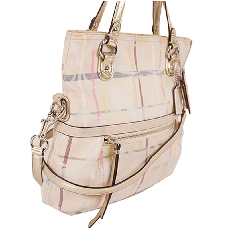 

Coach Ivory Signature Canvas Tote, Multicolor