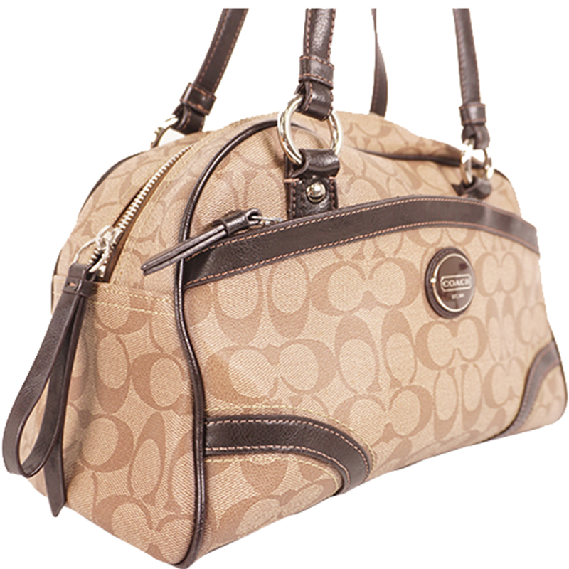 

Coach Beige Signature Canvas Satchel