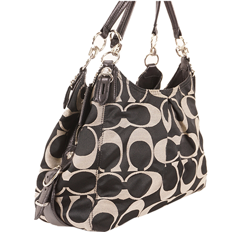 

Coach Black Signature Canvas Shoulder Bag