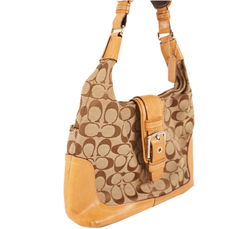 

Coach Beige Signature Canvas Shoulder Bag