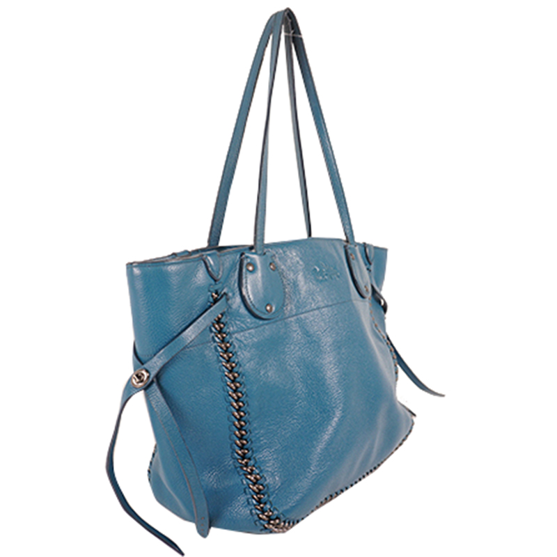 

Coach Blue Leather Tote Bag